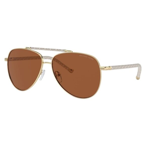 A0957Z New MICHAEL KORS Portugal Gold Aviator MK1146 1014/73 Sunglasses Women - Picture 1 of 6
